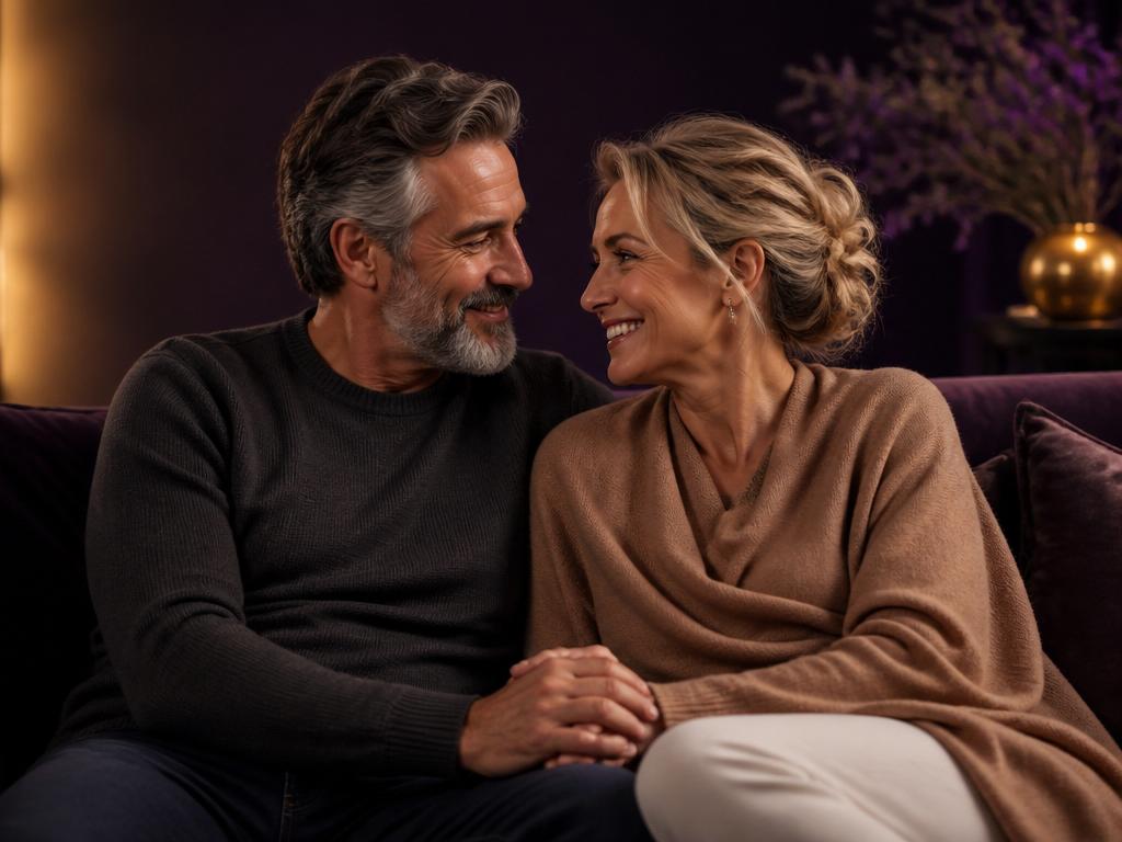 Mature couple sharing an affectionate moment together